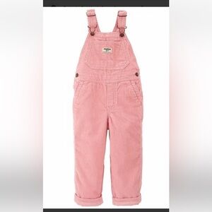 Oshkosh Pink Corduroy jersey-lined Overalls 2T